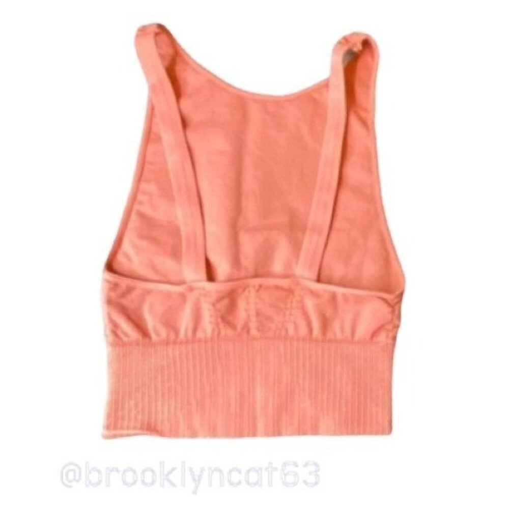 Free People Good Karma High Neck Crop Top Autumn Leaves Orange XS S - Picture 4 of 6